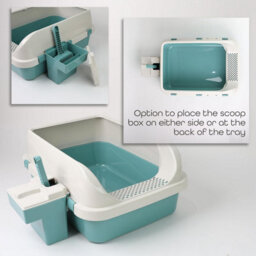 Divchi Cat Litter Tray Box, Litter Box, Plastic Cat Open Top Litter Tray With Scoop And Scoop Box Kitten Detachable Rim Easy Clean - thumbnail 4