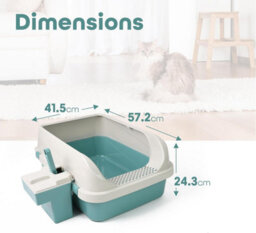 Divchi Cat Litter Tray Box, Litter Box, Plastic Cat Open Top Litter Tray With Scoop And Scoop Box Kitten Detachable Rim Easy Clean - thumbnail 5