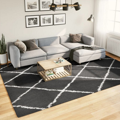 Walplus Shaggy Rug Pamplona High Pile Modern Black And Cream 240X340 Cm - image 1