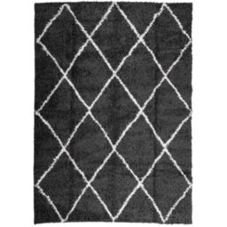 Walplus Shaggy Rug Pamplona High Pile Modern Black And Cream 240X340 Cm - thumbnail 2