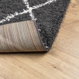 Walplus Shaggy Rug Pamplona High Pile Modern Black And Cream 240X340 Cm - thumbnail 5