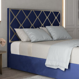 Repose Upholstered Soft Velvet Metal Designer Bed Frame - thumbnail 3