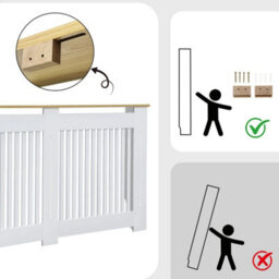 Fativo Vertical Radiator Cover Grill Shelf Cabinet Mdf Wood Modern Traditional Furniture (H 830 X W 1520 X D 200 mm) - thumbnail 6