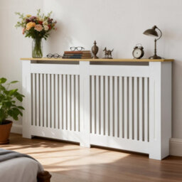 Fativo Vertical Radiator Cover Grill Shelf Cabinet Mdf Wood Modern Traditional Furniture (H 830 X W 1520 X D 200 mm) - thumbnail 1