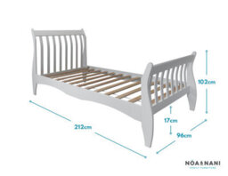 Nöa & Nani Noa & Nani Single Bed Sleigh Frame In Classic White Astrid - thumbnail 5