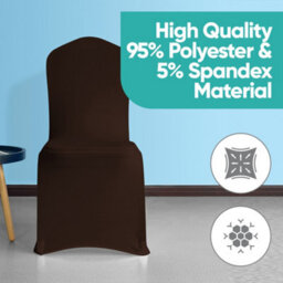 Neel Blue 10Pcs Spandex Polyester Stretch Chair Cover, Washable & Removable Slipcovers - Chocolate - thumbnail 8