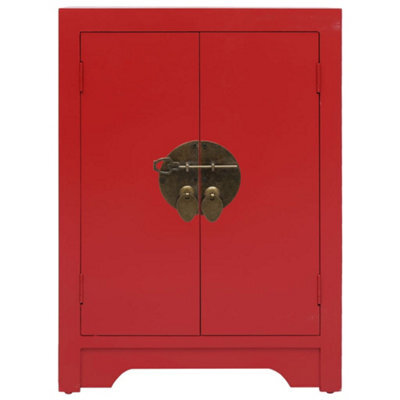 Berkfield Durable Bedside Cabinet Red 38X28X52 Cm Paulownia Wood - image 1