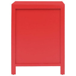 Berkfield Durable Bedside Cabinet Red 38X28X52 Cm Paulownia Wood - thumbnail 3
