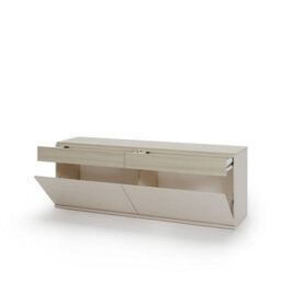 Arte Charlie Ch-19 Sideboard Cabinet 175 Cm In Cashmere - Low Buffet Storage With Pull-Down Doors - thumbnail 2