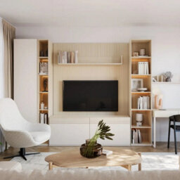 Arte Charlie Ch-19 Sideboard Cabinet 175 Cm In Cashmere - Low Buffet Storage With Pull-Down Doors - thumbnail 4