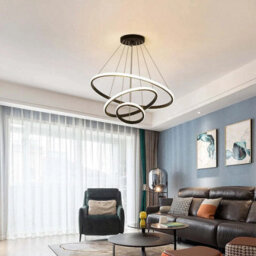 60W Led Ceiling Light Dimmable Modern 3 Ring Chandelier For Living Room And Dining - thumbnail 4