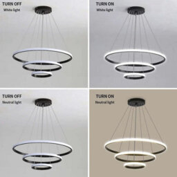 60W Led Ceiling Light Dimmable Modern 3 Ring Chandelier For Living Room And Dining - thumbnail 3