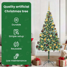Vidaxl Artificial Christmas Tree With Stand Green 180 Cm Pvc And Steel - thumbnail 7