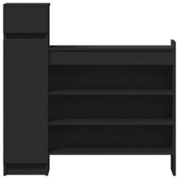 Berkfield Shoe Cabinet Black 100.5X28X100 Cm Engineered Wood - thumbnail 6