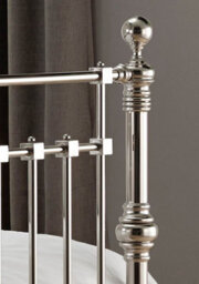 Save On Goods UK 5Ft King Size Antique Victorian Style, Chrome Nickel Finish Traditional Metal Bed Frame Bedstead. - thumbnail 3