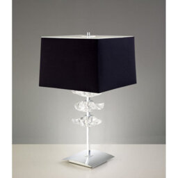 Luminosa Lighting Luminosa Akira Table Lamp 2 Light E27, Polished Chrome With Black Shade - thumbnail 2