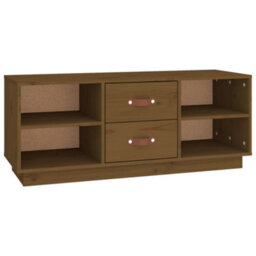 Berkfield Stylish Tv Cabinet Honey Brown 100X34X40 Cm Solid Wood Pine