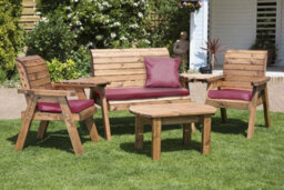 Charles Taylor Trading Four Seater Multi Set With Cushions - W310 X D150 X H98 - Fully Assembled - Burgundy - thumbnail 2