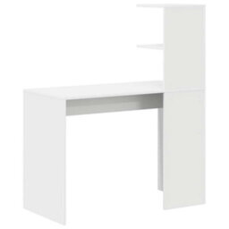 Berkfield White Writing Desk White Mdf Compact Decorative Inlays - thumbnail 6