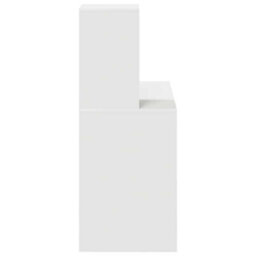 Berkfield White Writing Desk White Mdf Compact Decorative Inlays - thumbnail 5
