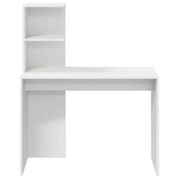 Berkfield White Writing Desk White Mdf Compact Decorative Inlays - thumbnail 4