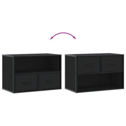 Berkfield Industrial Tv Cabinet Black 60X31X39.5 Cm Engineered Wood And Metal - thumbnail 7