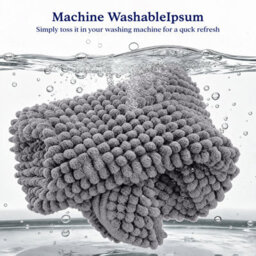 Aspire Homeware Quick Dry Chenille Bathmat Soft Water Absorbent Shower Mat Non-Slip Floor Mat, Light Grey (L)60Cm X (W)40Cm - thumbnail 5