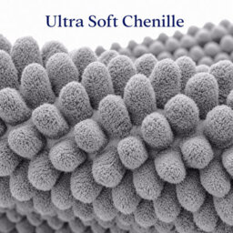 Aspire Homeware Quick Dry Chenille Bathmat Soft Water Absorbent Shower Mat Non-Slip Floor Mat, Light Grey (L)60Cm X (W)40Cm - thumbnail 4
