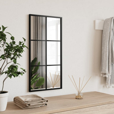 Vidaxl Wall Mirror Black 30X60 Cm Rectangle Iron - image 1