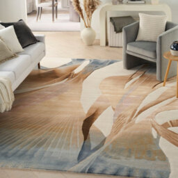 Beige Wool Luxurious Modern Handmade Optical/ (3D) Abstract Dining Room Bedroom And Living Room Rug -168Cm X 226Cm - thumbnail 3