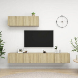 Berkfield Tv Cabinets 3 Pcs Sonoma Oak Engineered Wood - thumbnail 1