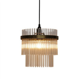 First Choice Lighting Georgia - Antique Brass With Glass Rods Easy Fit Pendant Shade - thumbnail 2