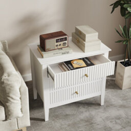 Melody Maison Large 3 Drawer Bedside Table - Hales White Range - thumbnail 4