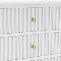 Melody Maison Large 3 Drawer Bedside Table - Hales White Range - thumbnail 3