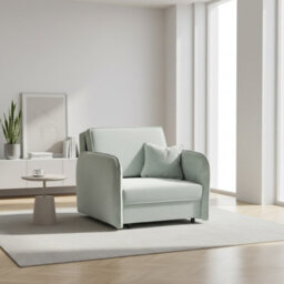 Viva Loft I Armchair With Sleep Function Storage Container Chipboard Wood Frame Metal Legs 95Cm Width Light Grey 2