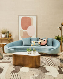 Orsina Large Handcrafted Patchwork Rug, Muted Colour Tribal-Inspired Area Rug, Soft Wool & Cotton Blend Rug - thumbnail 2