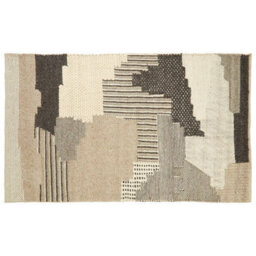Orsina Large Handcrafted Patchwork Rug, Muted Colour Tribal-Inspired Area Rug, Soft Wool & Cotton Blend Rug - thumbnail 1