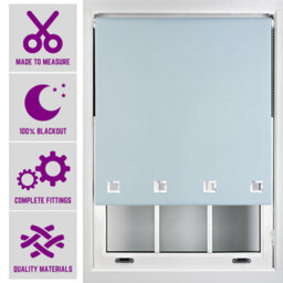 Furnished Made To Measure Blackout Roller Blinds With Big Square Eyelets - Duck Egg Blue Blind (W)120Cm (L)165Cm - thumbnail 1