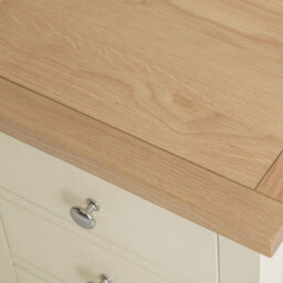 Farro Cream Bedside Table - Fully Assembled 3 Drawer Cabinet - By Roseland Furniture - thumbnail 5