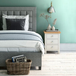 Farro Cream Bedside Table - Fully Assembled 3 Drawer Cabinet - By Roseland Furniture - thumbnail 2