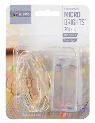 Raraion - 20 Indoor Led Pin Wire Christmas Lights , Multicolour