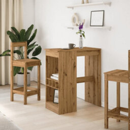 Berkfield Bar Table With Racks Artisan Oak 90X47.5X103.5 Cm Engineered Wood - thumbnail 3