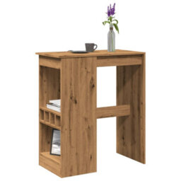 Berkfield Bar Table With Racks Artisan Oak 90X47.5X103.5 Cm Engineered Wood - thumbnail 1