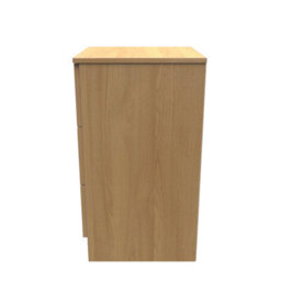 Stafford 3 Drawer Bedside Cabinet In Modern Oak (Ready Assembled) - thumbnail 2
