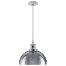 Long Life Lamps Company Industrial Vintage Glass Pendant Ceiling Light Shade Smoke Grey M0101 - thumbnail 4
