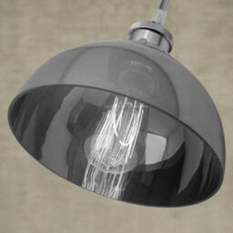 Long Life Lamps Company Industrial Vintage Glass Pendant Ceiling Light Shade Smoke Grey M0101 - thumbnail 7