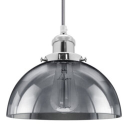 Long Life Lamps Company Industrial Vintage Glass Pendant Ceiling Light Shade Smoke Grey M0101 - thumbnail 3