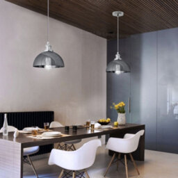Long Life Lamps Company Industrial Vintage Glass Pendant Ceiling Light Shade Smoke Grey M0101 - thumbnail 9