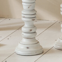 White Carved Wooden Candle Holder - thumbnail 3