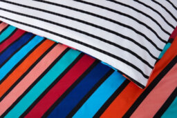 Rapport Home Oxford Stripe Microfibre Fabric Reversible Duvet Cover Set Bedding With Pillowcase - thumbnail 2